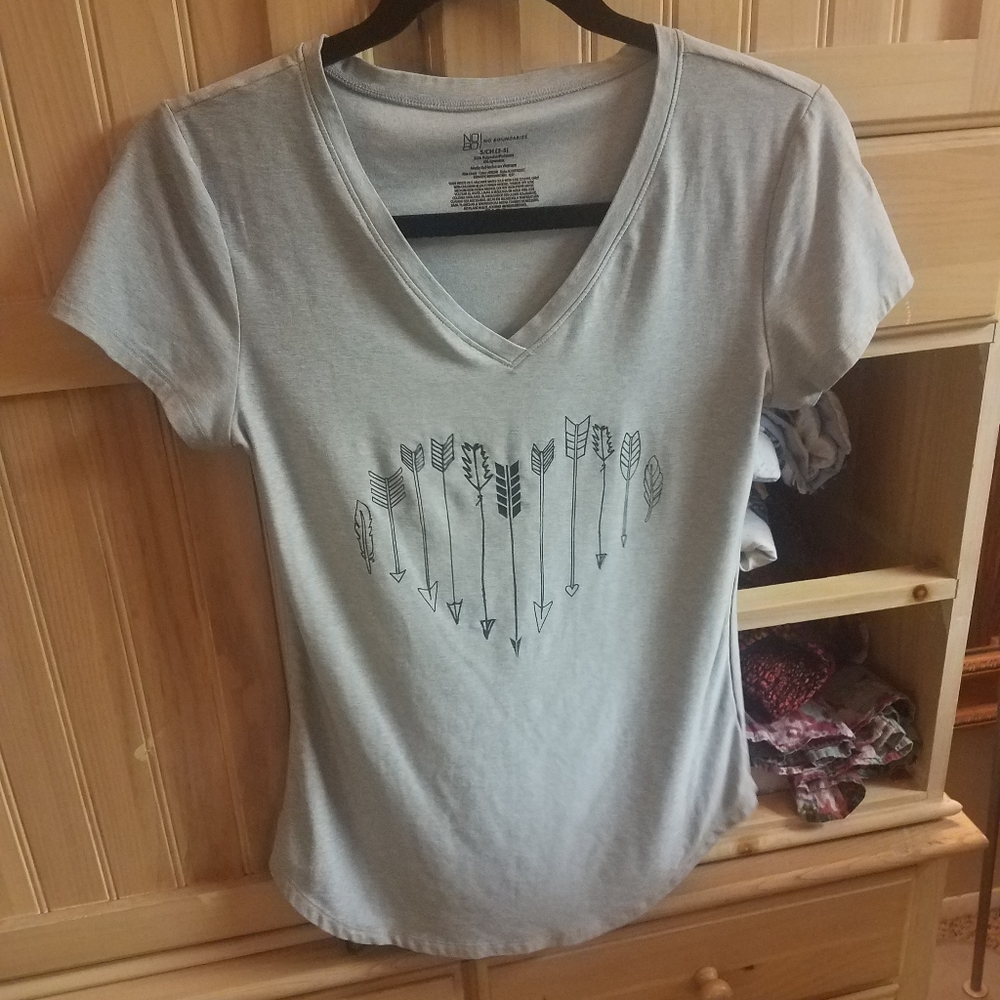 Super soft, stretch, gray, S, V-neck shirt